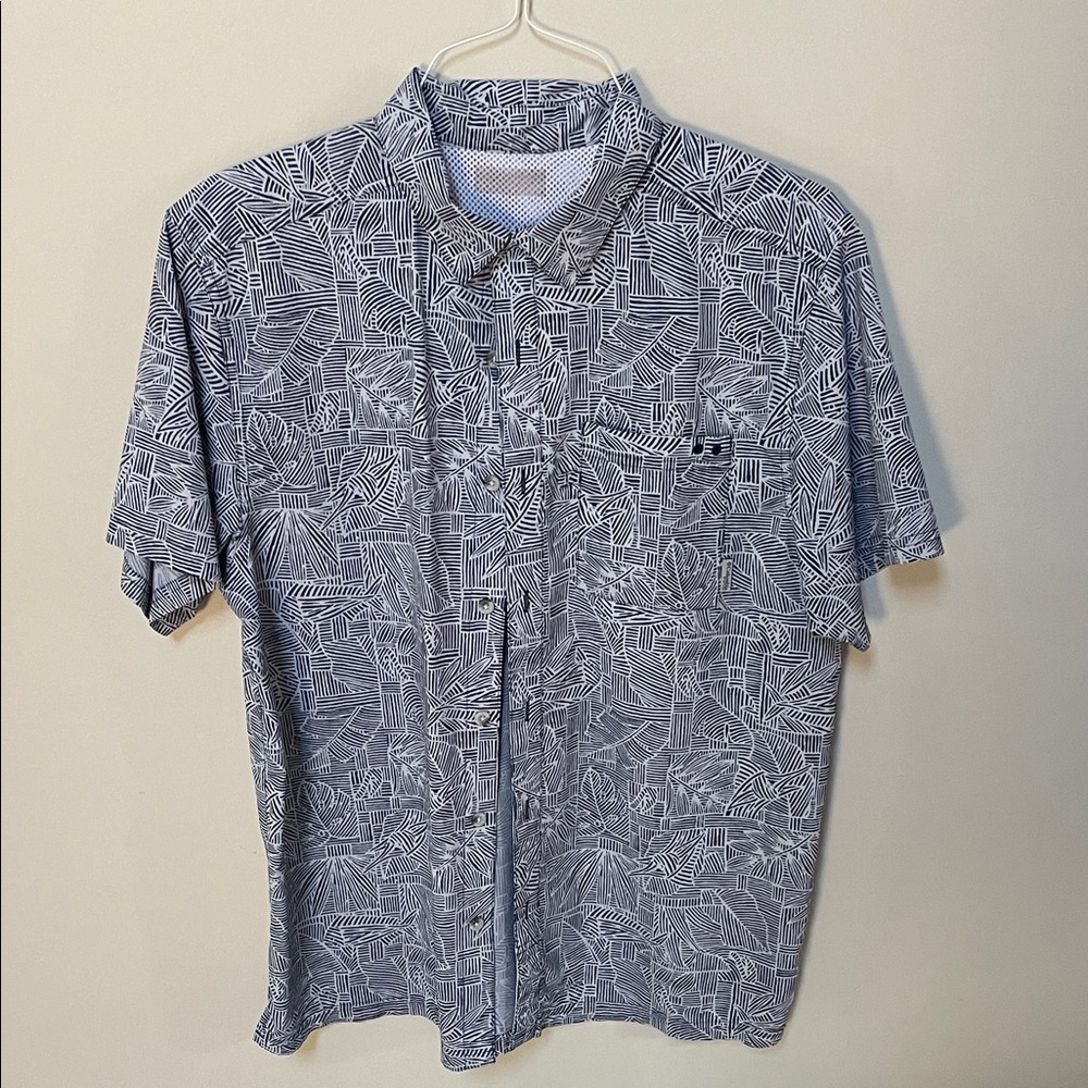 Men's Blue Patterned Shirt
